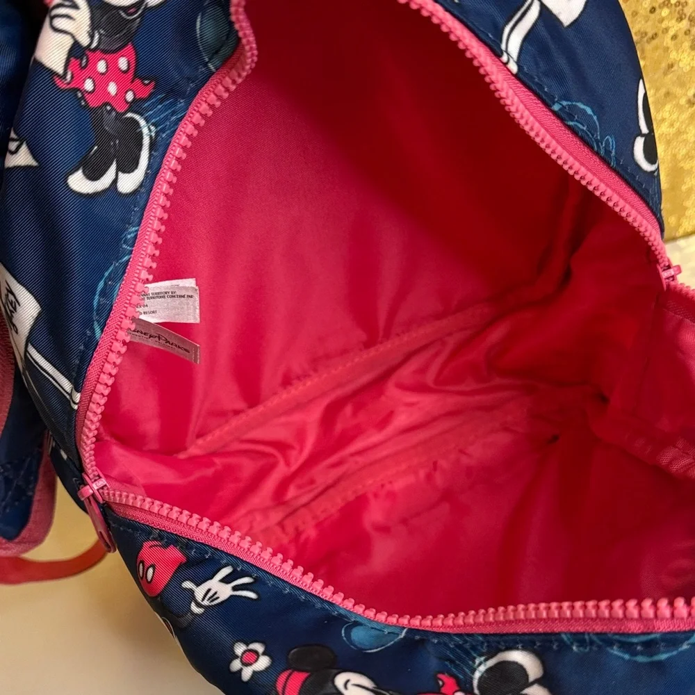 Disney Store Navy and Pink Mickey and Minnie Mouse Mini Backpack